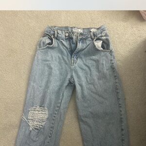 Women's Light Blue Distressed Jeans